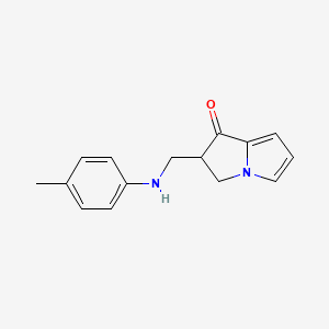 molecular formula C15H16N2O B1250511 1H-Pyrrolizin-1-one, 2,3-dihydro-2-[[(4-methylphenyl)amino]methyl]- CAS No. 173772-83-3