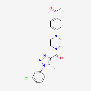 1-[4-(4-{[1-(3-chlorophenyl)-5-methyl-1H-1,2,3-triazol-4-yl]carbonyl}piperazin-1-yl)phenyl]ethanone