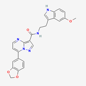 7-(1,3-benzodioxol-5-yl)-N-[2-(5-methoxy-1H-indol-3-yl)ethyl]pyrazolo[1,5-a]pyrimidine-3-carboxamide