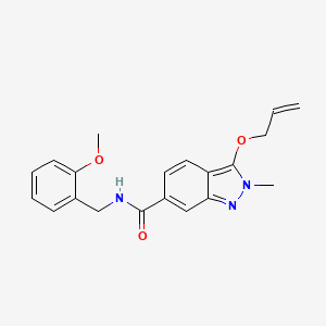 molecular formula C20H21N3O3 B1250518 N-[(2-甲氧基苯基)甲基]-2-甲基-3-丙-2-烯氧基-6-吲唑甲酰胺 