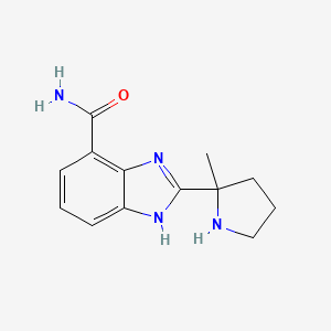 molecular formula C13H16N4O B1250519 2-(2-methyl-2-pyrrolidinyl)-1H-benzimidazole-4-carboxamide CAS No. 912443-99-3
