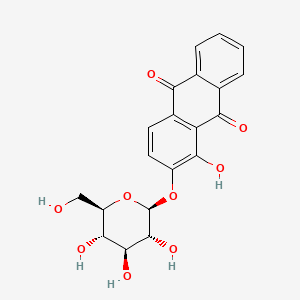 molecular formula C20H18O9 B1250521 1-羟基-2-(β-D-葡萄糖苷氧基)-9,10-蒽醌 CAS No. 31297-82-2