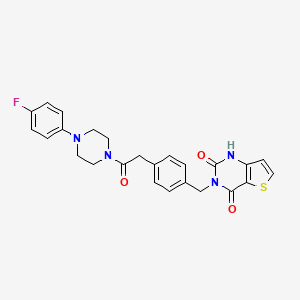 molecular formula C25H23FN4O3S B12505224 3-(4-{2-[4-(4-fluorophenyl)piperazin-1-yl]-2-oxoethyl}benzyl)thieno[3,2-d]pyrimidine-2,4(1H,3H)-dione 