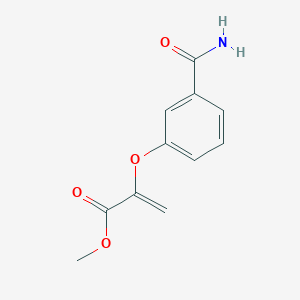 molecular formula C11H11NO4 B1250524 Methyl 2-(3-carbamoylphenoxy)prop-2-enoate 