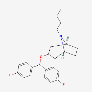 molecular formula C24H29F2NO B1250528 (1R,5S)-3-[bis(4-fluorophenyl)methoxy]-8-butyl-8-azabicyclo[3.2.1]octane 