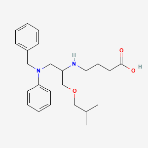 molecular formula C24H34N2O3 B1250529 4-((2-(2-Methylpropoxy)-1-((phenyl(phenylmethyl)amino)methyl)ethyl) amino)butanoicacid 