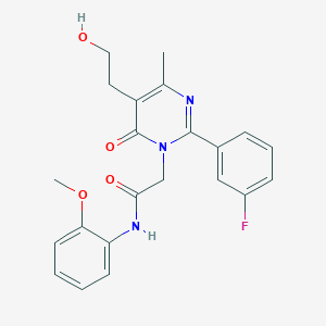 2-[2-(3-fluorophenyl)-5-(2-hydroxyethyl)-4-methyl-6-oxopyrimidin-1(6H)-yl]-N-(2-methoxyphenyl)acetamide