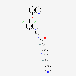 molecular formula C35H29Cl2N5O3 B1250537 (E)-N-[2-[Methyl[2,4-dichloro-3-[(2-methylquinoline-8-yl)oxymethyl]phenyl]amino]-2-oxoethyl]-3-[2-[2-(4-pyridyl)vinyl]pyridine-5-yl]acrylamide 