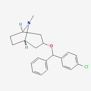 molecular formula C21H24ClNO B1250538 (1R,5S)-3beta-(4-Chlorobenzhydryloxy)tropane 
