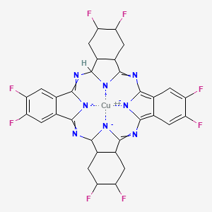 molecular formula C32H22CuF8N8-2 B12505680 Copper;6,7,15,16,24,25,33,34-octafluoro-2,11,20,29-tetraza-37,38,39,40-tetrazanidanonacyclo[28.6.1.13,10.112,19.121,28.04,9.013,18.022,27.031,36]tetraconta-1,3,5,7,9,11,20,22,24,26,28-undecaene 