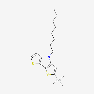 molecular formula C19H29NS2Sn B12505700 trimethyl-(7-octyl-3,11-dithia-7-azatricyclo[6.3.0.02,6]undeca-1(8),2(6),4,9-tetraen-4-yl)stannane 