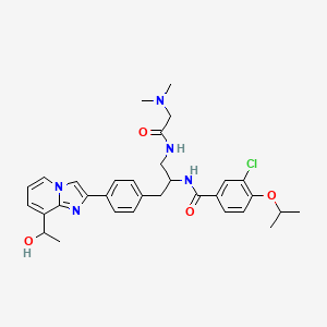 3-chloro-N-[1-[[2-(dimethylamino)-1-oxoethyl]amino]-3-[4-[8-(1-hydroxyethyl)-2-imidazo[1,2-a]pyridinyl]phenyl]propan-2-yl]-4-propan-2-yloxybenzamide