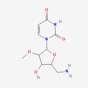 molecular formula C10H15N3O5 B12506037 1-[5-(aminomethyl)-4-hydroxy-3-methoxyoxolan-2-yl]-3H-pyrimidine-2,4-dione 