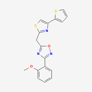 3-(2-Methoxyphenyl)-5-{[4-(thiophen-2-yl)-1,3-thiazol-2-yl]methyl}-1,2,4-oxadiazole