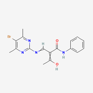 2-{[(5-bromo-4,6-dimethylpyrimidin-2-yl)amino]methylidene}-3-oxo-N-phenylbutanamide