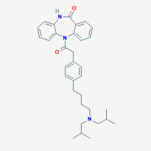 B125066 5-((4-(4-(Diisobutylamino)butyl)-1-phenyl)acetyl)-10,11-dihydro-5H-dibenzo(b,e)(1,4)diazepin-11-one CAS No. 156586-94-6