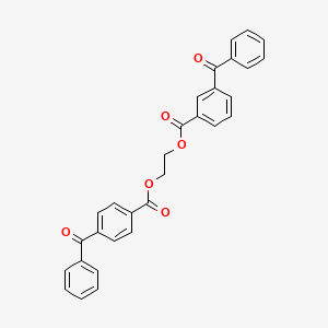 molecular formula C30H22O6 B12506683 2-((4-Benzoylbenzoyl)oxy)ethyl 3-benzoylbenzoate 