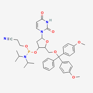 3-[[2-[[bis(4-methoxyphenyl)-phenylmethoxy]methyl]-5-(2,4-dioxopyrimidin-1-yl)oxolan-3-yl]oxy-[di(propan-2-yl)amino]phosphanyl]oxypropanenitrile