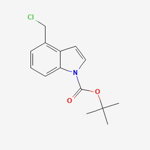 molecular formula C14H16ClNO2 B12506751 Tert-butyl 4-(chloromethyl)-1h-indole-1-carboxylate 