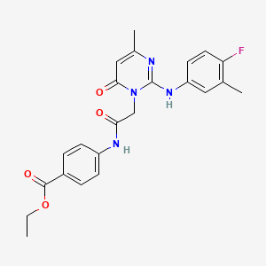 ethyl 4-[({2-[(4-fluoro-3-methylphenyl)amino]-4-methyl-6-oxopyrimidin-1(6H)-yl}acetyl)amino]benzoate