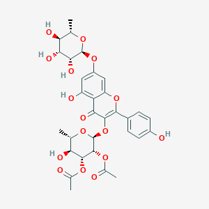 molecular formula C31H34O16 B1250704 [(2S,3R,4R,5S,6S)-3-acetyloxy-5-hydroxy-2-[5-hydroxy-2-(4-hydroxyphenyl)-4-oxo-7-[(2S,3R,4R,5R,6S)-3,4,5-trihydroxy-6-methyloxan-2-yl]oxychromen-3-yl]oxy-6-methyloxan-4-yl] acetate 