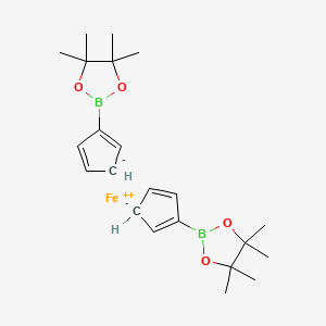 molecular formula C22H32B2FeO4 B12507119 2-Cyclopenta-1,4-dien-1-yl-4,4,5,5-tetramethyl-1,3,2-dioxaborolane;iron(2+) 