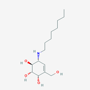 molecular formula C15H29NO4 B1250715 (1s,2s,3s,6r)-4-(Hydroxymethyl)-6-(Octylamino)cyclohex-4-Ene-1,2,3-Triol 