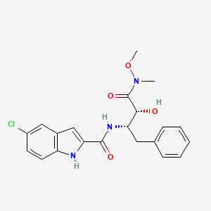 molecular formula C21H22ClN3O4 B1250721 5-Chloro-N-[(2S,3R)-3-hydroxy-4-[methoxy(methyl)amino]-4-oxo-1-phenylbutan-2-yl]-1H-indole-2-carboxamide CAS No. 186392-43-8