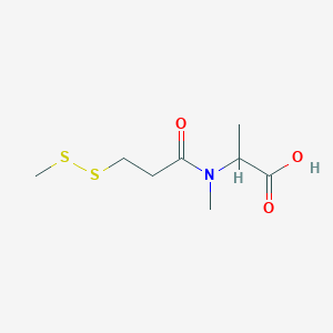 molecular formula C8H15NO3S2 B12507228 2-[N-Methyl-3-(methyldisulfanyl)propanamido]propanoic acid 