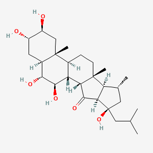 molecular formula C27H44O6 B1250723 (1R,2R,4S,5R,7R,8S,9R,12S,13R,15S,16S,18S,19R,20R)-5,15,16,19,20-pentahydroxy-7,9,13-trimethyl-5-(2-methylpropyl)pentacyclo[10.8.0.02,9.04,8.013,18]icosan-3-one 