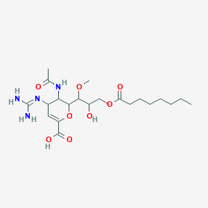 4-carbamimidamido-5-acetamido-6-[2-hydroxy-1-methoxy-3-(octanoyloxy)propyl]-5,6-dihydro-4H-pyran-2-carboxylic acid