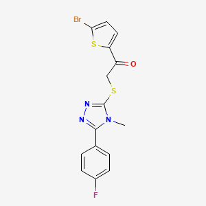 1-(5-Bromothiophen-2-yl)-2-((5-(4-fluorophenyl)-4-methyl-4H-1,2,4-triazol-3-yl)thio)ethan-1-one