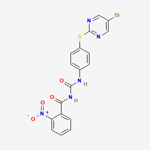 molecular formula C18H12BrN5O4S B1250763 1-[4-(5-Bromopyrimidin-2-ylsulfanyl)phenyl]-3-(2-nitrobenzoyl)urea 