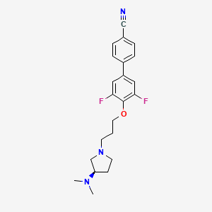 4-[4-[3-[(3R)-3-(dimethylamino)pyrrolidin-1-yl]propoxy]-3,5-difluorophenyl]benzonitrile