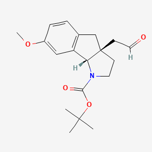 tert-butyl (3aR,8bS)-7-methoxy-3a-(2-oxoethyl)-2H,3H,4H,8bH-indeno[1,2-b]pyrrole-1-carboxylate