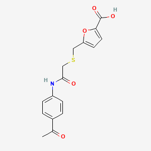 5-[({2-[(4-Acetylphenyl)amino]-2-oxoethyl}sulfanyl)methyl]furan-2-carboxylic acid