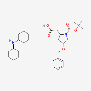 [4-(Benzyloxy)-1-(tert-butoxycarbonyl)pyrrolidin-2-yl]acetic acid; dicha