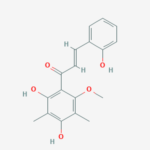 molecular formula C18H18O5 B1250774 2,2',4'-Trihydroxy-6'-methoxy-3',5'-dimethylchalcone 