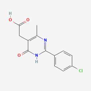 molecular formula C13H11ClN2O3 B12507740 2-(2-(4-Chlorophenyl)-4-methyl-6-oxo-1,6-dihydropyrimidin-5-yl)acetic acid 