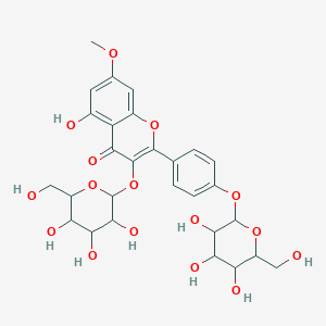 molecular formula C28H32O16 B12507743 5-hydroxy-7-methoxy-3-[(2S,3R,4S,5S,6R)-3,4,5-trihydroxy-6-(hydroxymethyl)oxan-2-yl]oxy-2-[4-[(2S,3R,4S,5S,6R)-3,4,5-trihydroxy-6-(hydroxymethyl)oxan-2-yl]oxyphenyl]chromen-4-one 