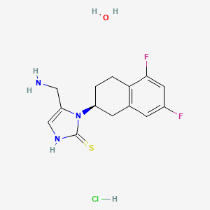 molecular formula C14H18ClF2N3OS B1250787 Nepicastat hydrochloride monohydrate CAS No. 177645-08-8