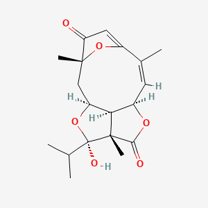 molecular formula C19H24O6 B1250788 (1S,3R,7Z,9R,12S,13R,15S)-13-hydroxy-3,7,12-trimethyl-13-propan-2-yl-10,14,16-trioxatetracyclo[7.5.1.13,6.012,15]hexadeca-5,7-diene-4,11-dione 