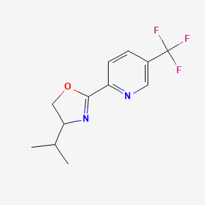 molecular formula C12H13F3N2O B12507913 2-(4-Isopropyl-4,5-dihydro-1,3-oxazol-2-yl)-5-(trifluoromethyl)pyridine 