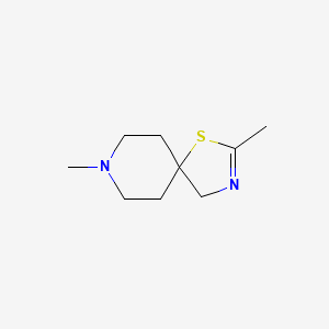 molecular formula C9H16N2S B1250798 2,8-Dimethyl-1-thia-3,8-diazaspiro[4.5]dec-2-ene CAS No. 138300-72-8
