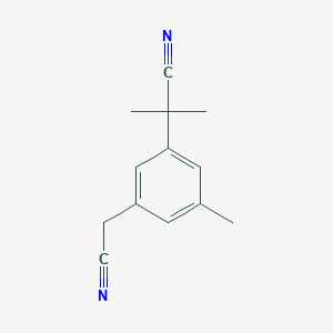 molecular formula C13H14N2 B125080 2-[3-(氰基甲基)-5-甲苯基]-2-甲基丙腈 CAS No. 120512-37-0