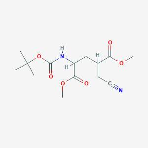 molecular formula C14H22N2O6 B12508082 Dimethyl (2R,4S)-2-(Boc-amino)-4-(cyanomethyl)pentanedioate 