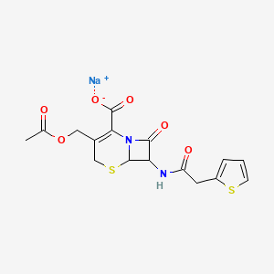 Sodium 3-(acetoxymethyl)-8-oxo-7-(2-(thiophen-2-yl)acetamido)-5-thia-1-azabicyclo[4.2.0]oct-2-ene-2-carboxylate