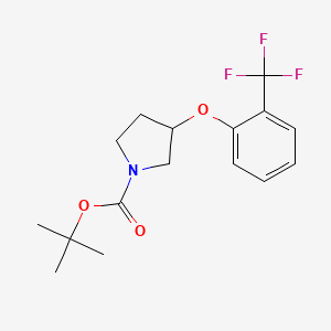 molecular formula C16H20F3NO3 B12508126 Tert-butyl 3-[2-(trifluoromethyl)phenoxy]pyrrolidine-1-carboxylate 