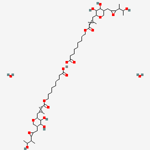 molecular formula C52H90CaO20 B12508203 Calcium bis(9-{[4-(3,4-dihydroxy-5-{[3-(3-hydroxybutan-2-yl)oxiran-2-yl]methyl}oxan-2-yl)-3-methylbut-2-enoyl]oxy}nonanoate) dihydrate 