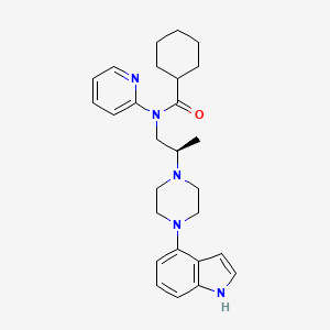 molecular formula C27H35N5O B1250838 N-[(2R)-2-[4-(1H-吲哚-4-基)-1-哌嗪基]丙基]-N-(2-吡啶基)环己烷甲酰胺 